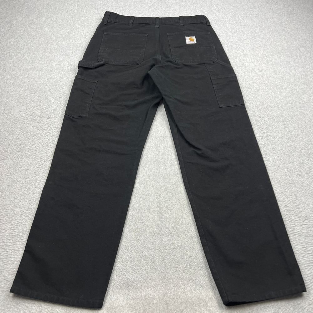 Carhartt WIP Double Knee Pants Mens 33x32* Black Canvas Carpenter Work Rivets - Picture 9 of 12